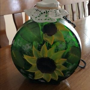 Glass Bottle hand painted with lights